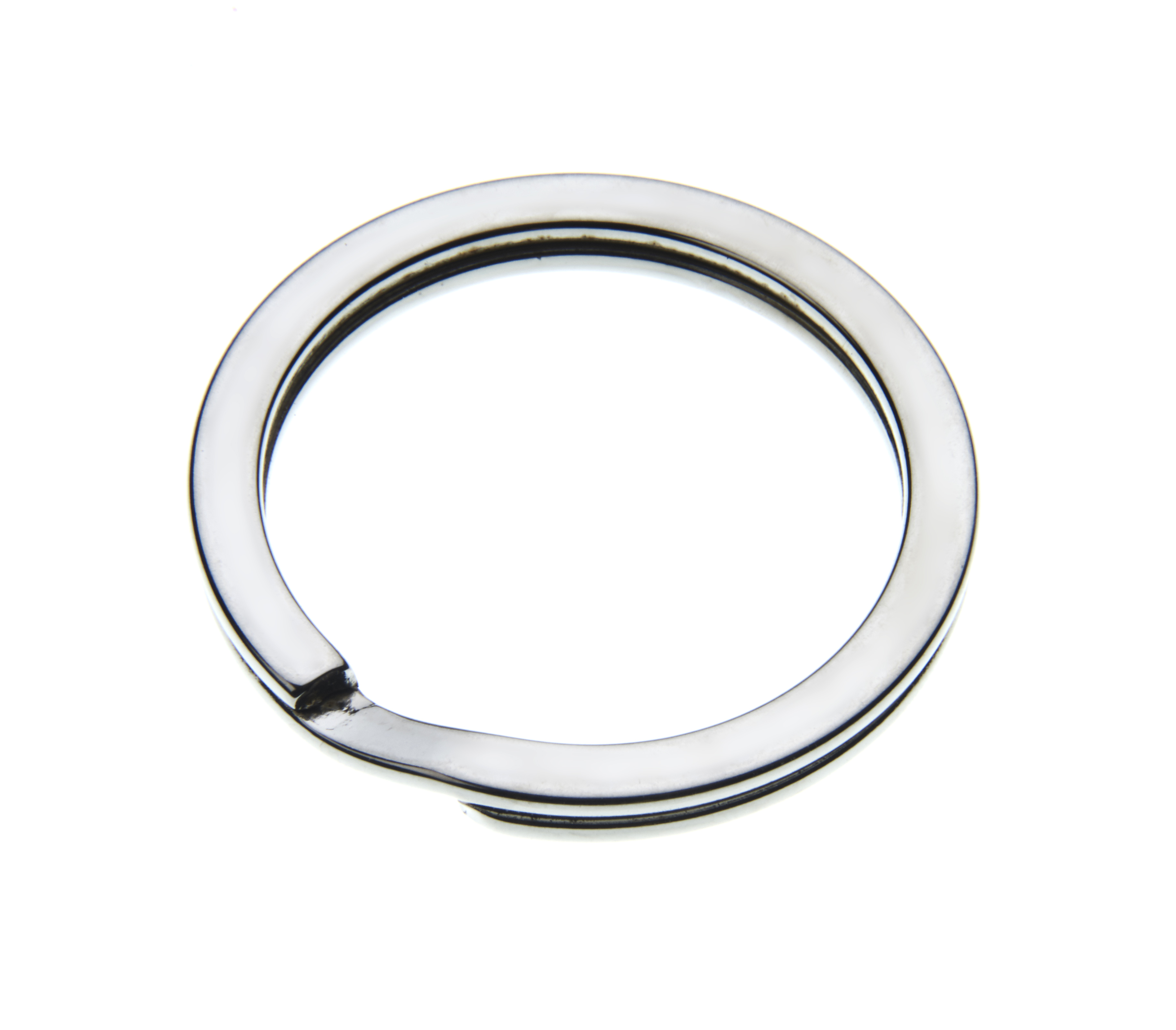 Rustproof 15/20/25/30/35 mm Flat Key Rings Chains Split Ring Metal Steel Silver 
