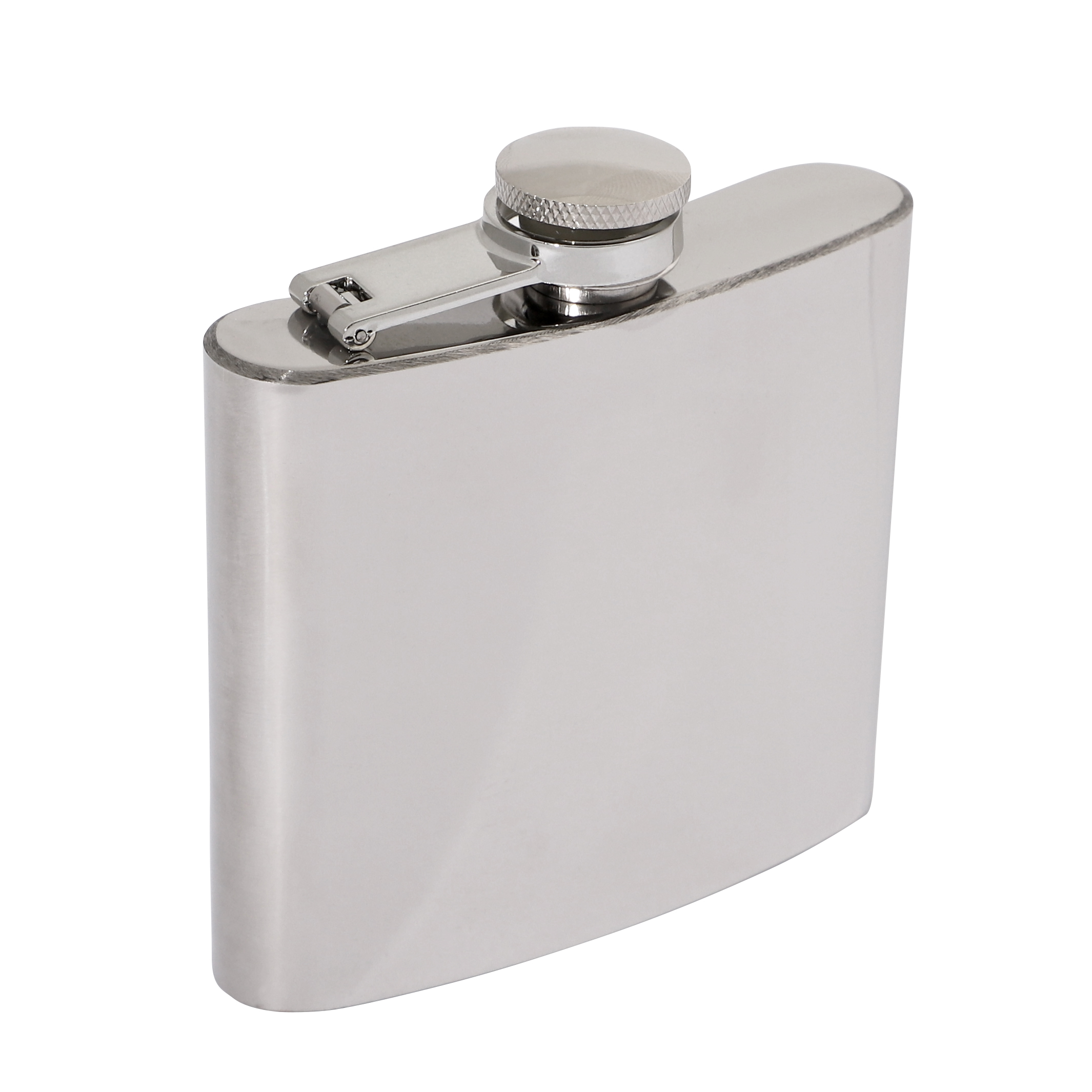 Polished Stainless Steel 5oz Hip Flask 90 x 85mm