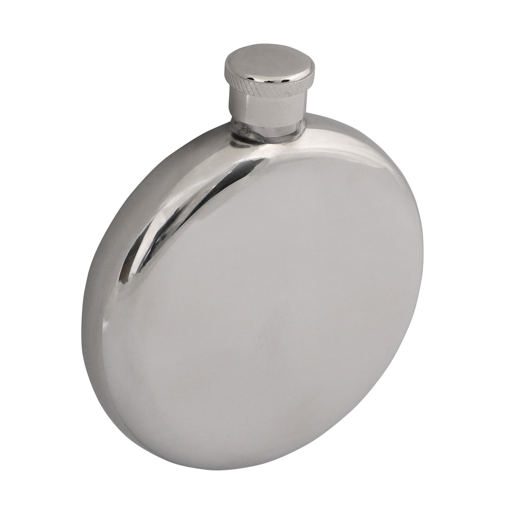 Polished Stainless 2.5oz Hip Flask 78mm Dia