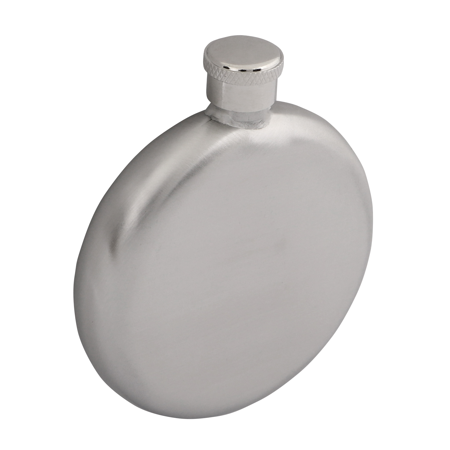 Brushed Stainless 2.5oz Hip Flask 78mm Dia