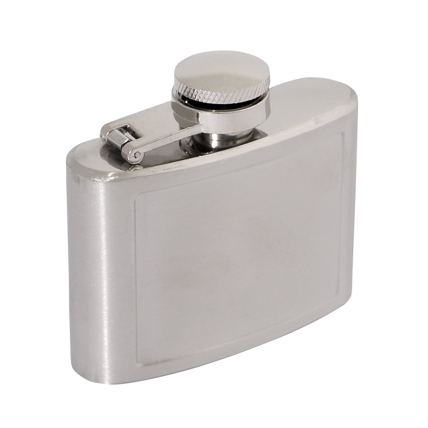 Brushed Stainless 2oz Hip Flask 70 x 65mm 50x40mm Recess