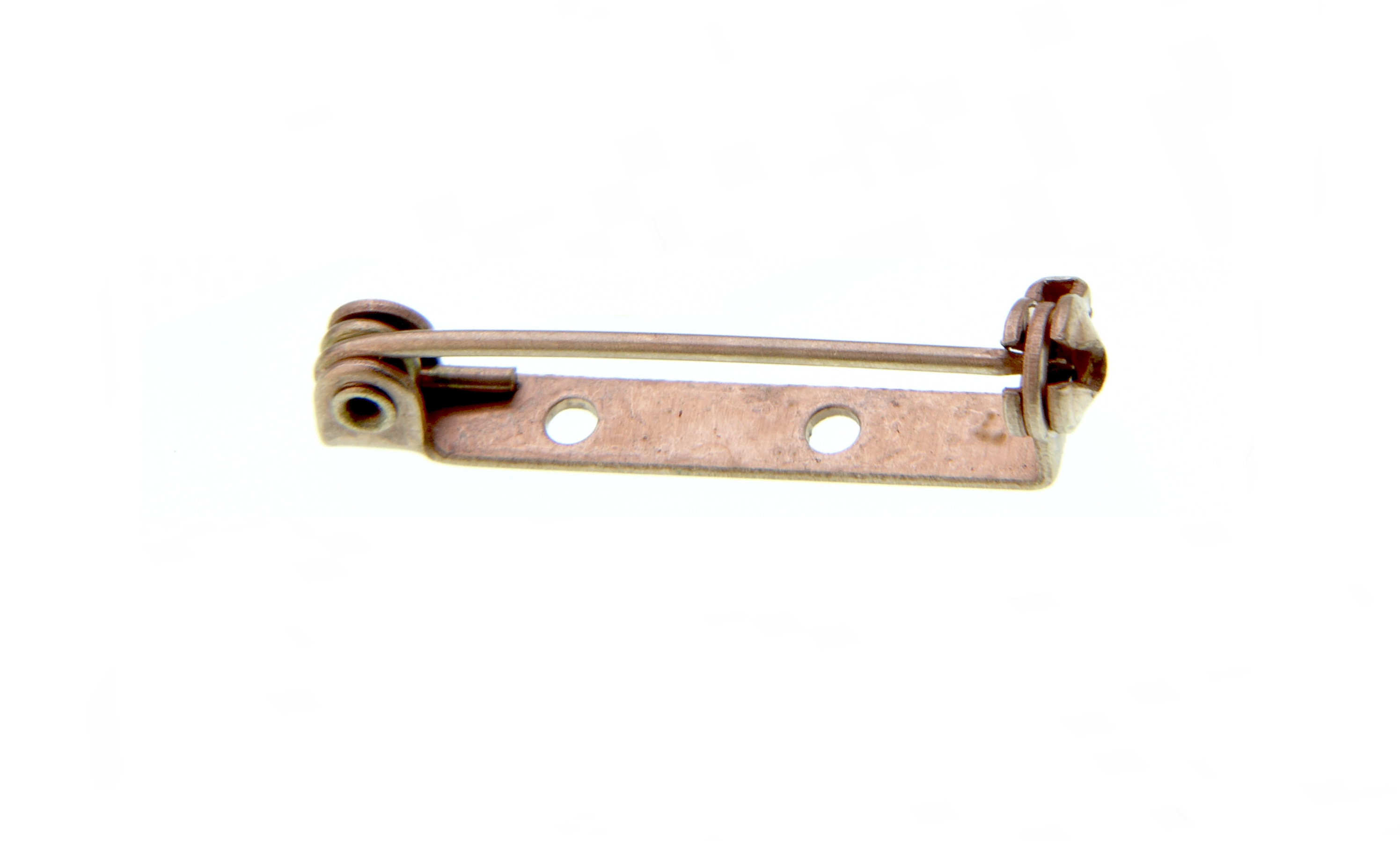 25mm Brooch Pin Two Hole Rivet Hinge Copper Coated