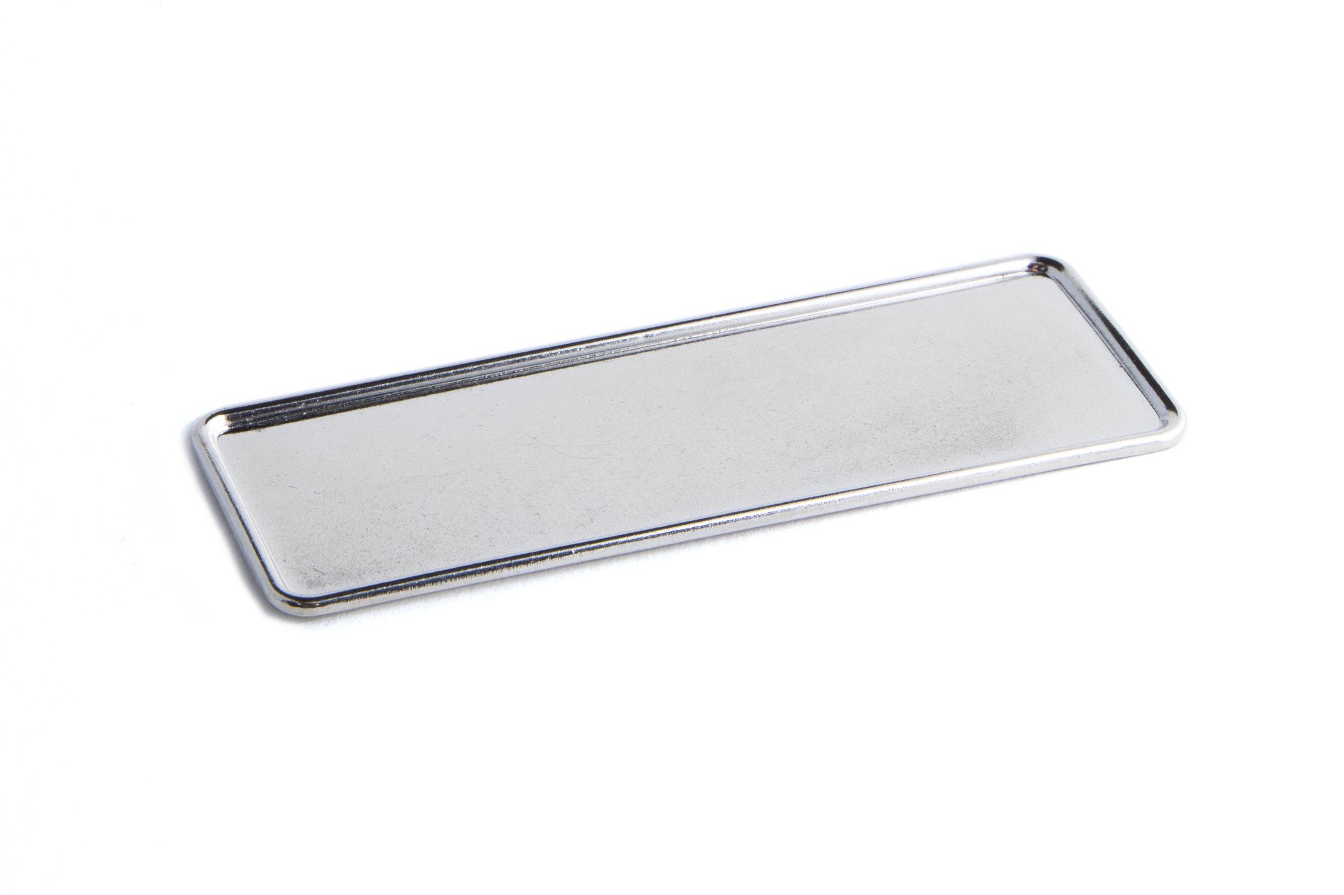 76x25mm Metal Badge Frame with raised edge Nickel Plated