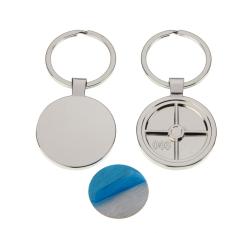 Polished Round Keyring with 30mm Loose Engraving Plate