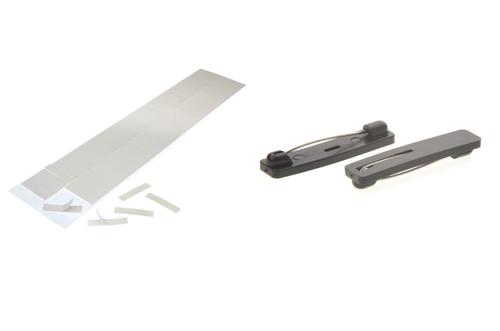 38mm SLIMLINE Black Plastic Pin with separate adhesive pad