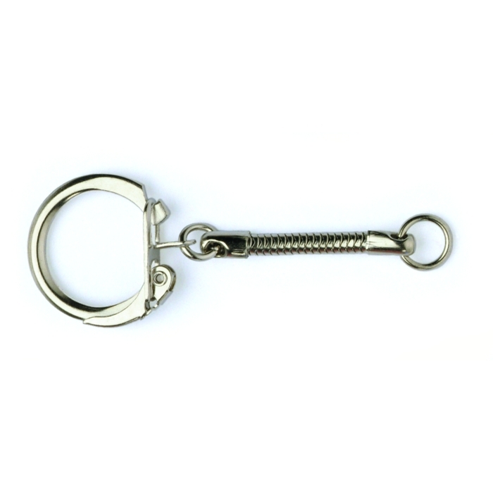 Lever Side Keyring & Snake Chain Nickel Plated