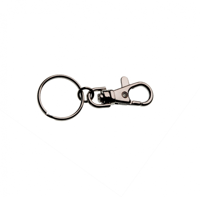 40mm Spring Hook With 25mm Splitring Nickel Plated