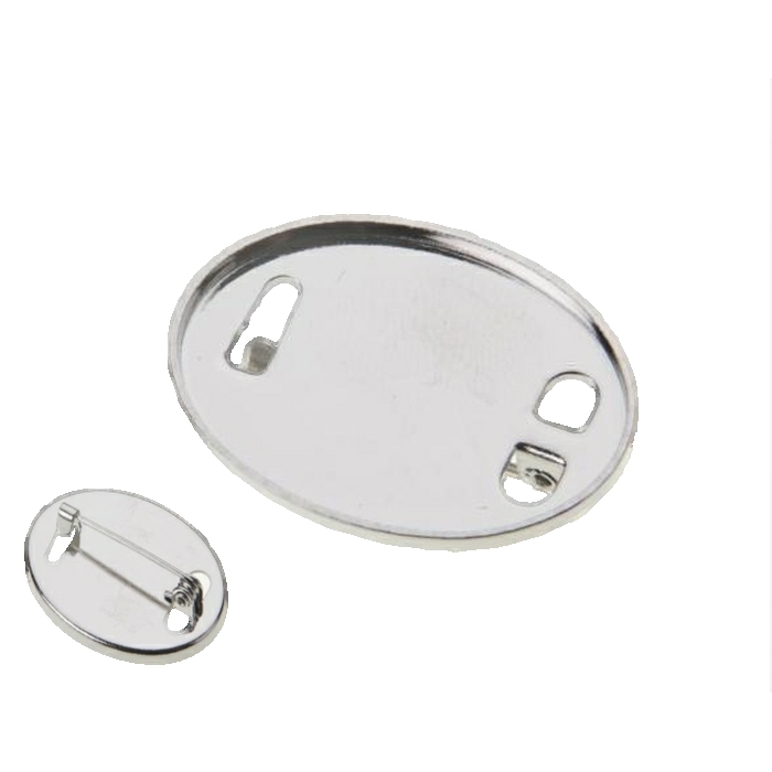 30 x 20mm Oval Brooch Pin Nickel Plated