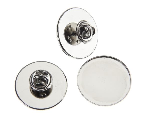 1 Inch Tie Pin and Clutch Nickel Plated