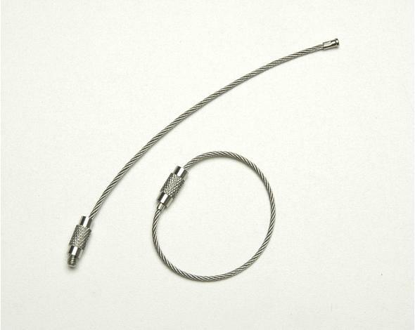 15cm Stainless Steel Wire Keyring With Screw Connector