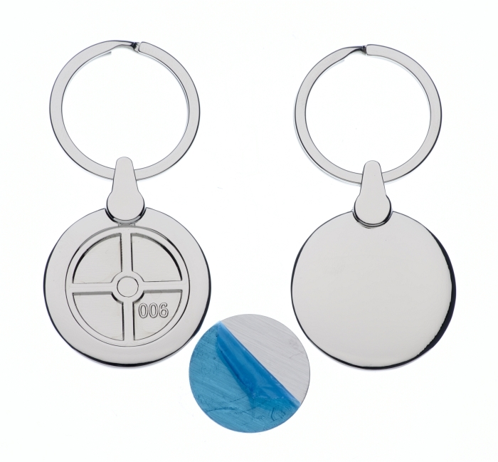 Polished Round Keyring with 25mm Loose Engraving Plate