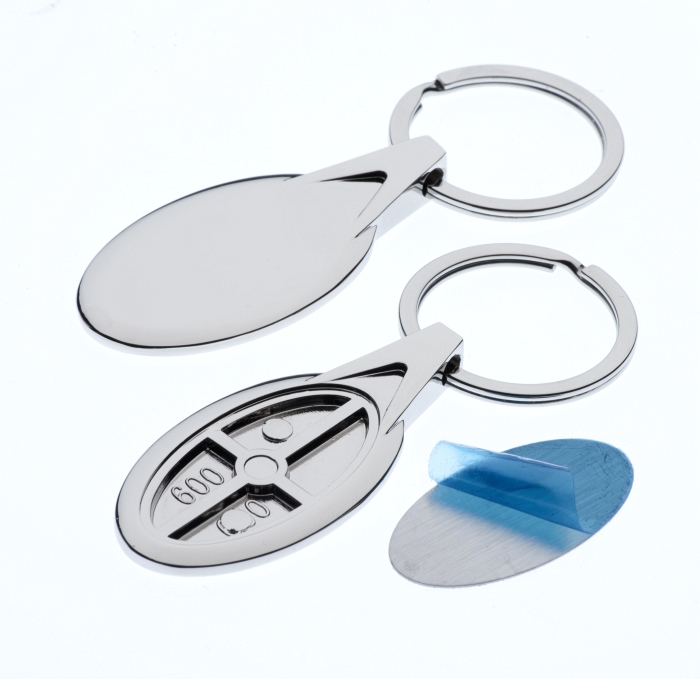 Polished Oval Keyring with 20 x 38mm Loose Engraving Plate