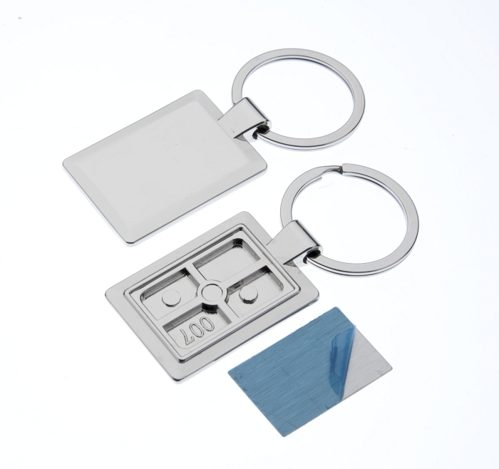 Polished Rectangle Keyring with 30 x 20mm Loose Engraving Plate