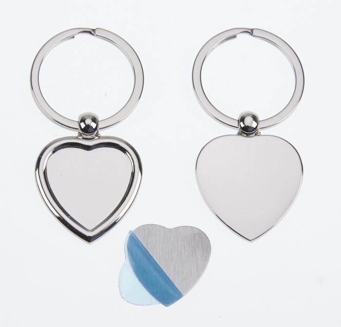 Polished Heart Keyring, 30 x 37mm Loose Engraving Plate