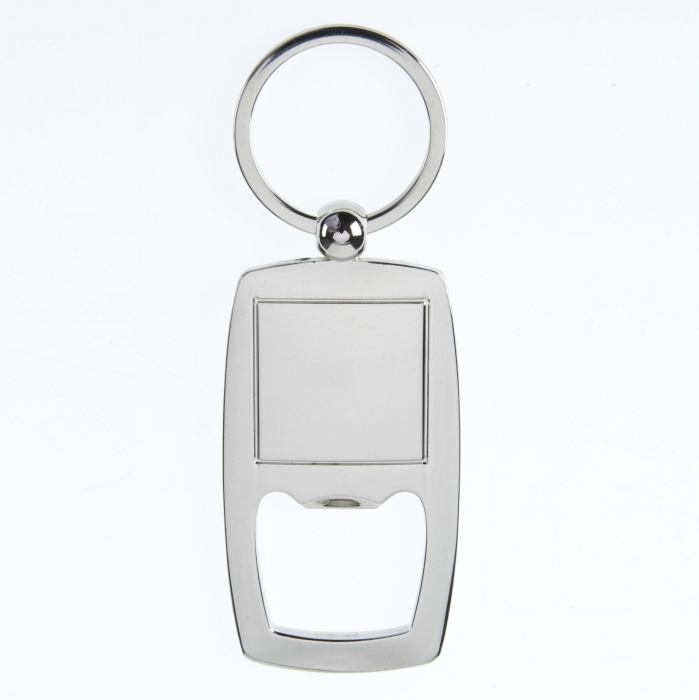 Bottle opener keyring 68 x 38mm with 25.5 x 25.5mm Recess **From £0.80 Each**