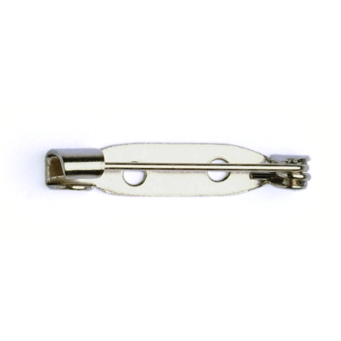 25mm Brooch Pin With Fold Over Catch Nickel Plated